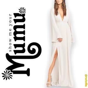 Show Me Your Mumu Wedding Dress Venus Long Sleeve Flare Dress Bridesmaid XS